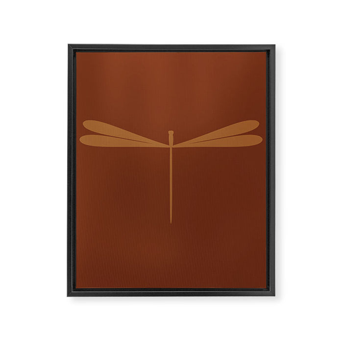 Dragonfly Pattern IV Brick Red Framed Canvas Print Gallery Image 1