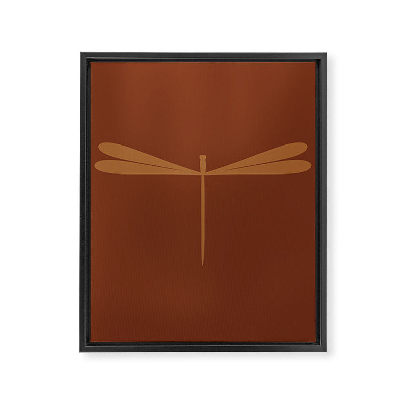 Dragonfly Pattern IV Brick Red Framed Canvas Print Gallery Image 8