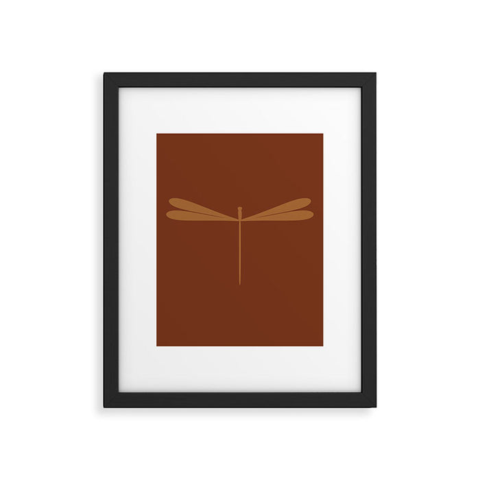 Dragonfly Pattern IV Brick Red Framed Art Print Gallery Image 1