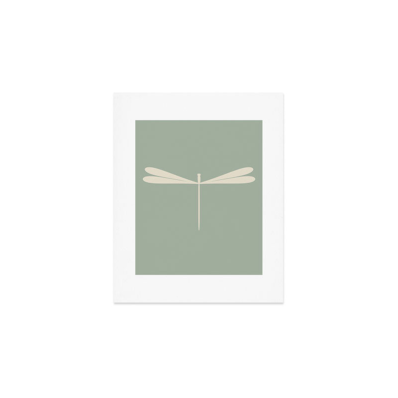 Dragonfly Pattern V Sage Green Art Print Gallery Image 1