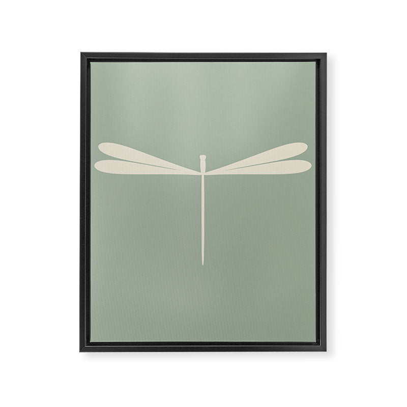 Dragonfly Pattern V Sage Green Framed Canvas Print Gallery Image 8