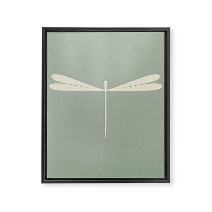 Dragonfly Pattern V Sage Green Framed Canvas Print Gallery Image 1