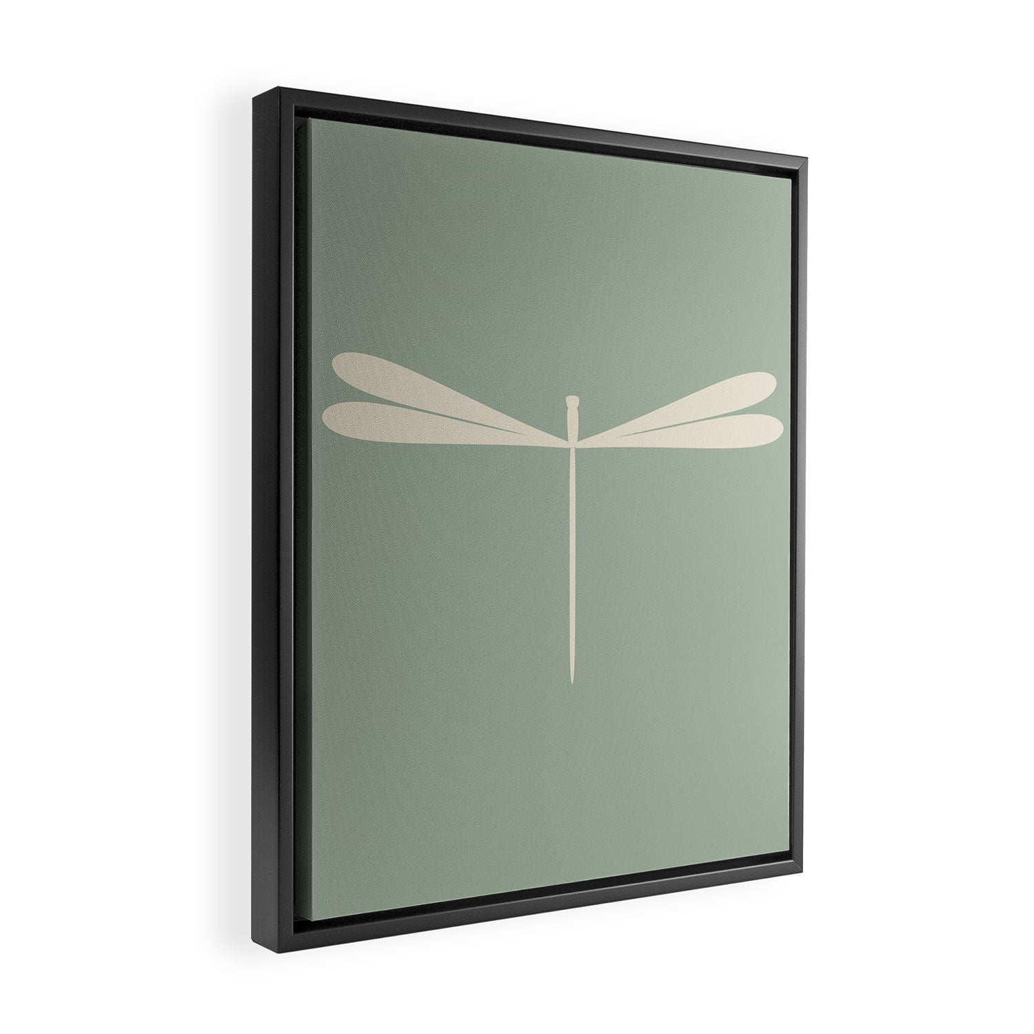 Dragonfly Pattern V Sage Green Framed Canvas Print Gallery Image 2