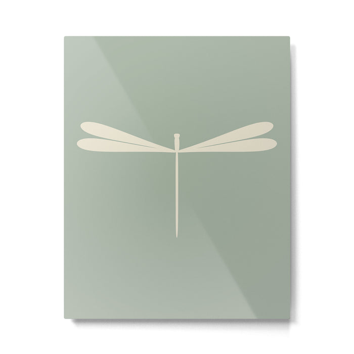 Dragonfly Pattern V Sage Green Metal Print Gallery Image 1