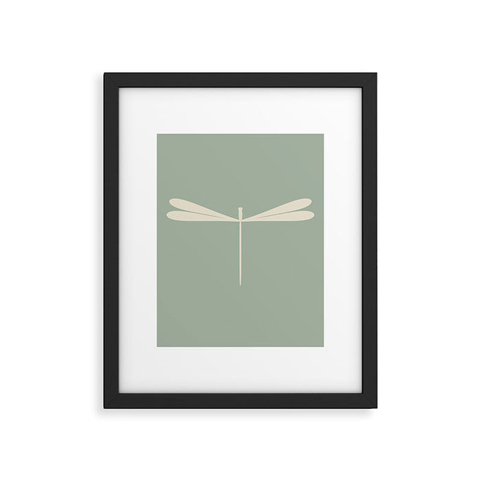 Dragonfly Pattern V Sage Green Framed Art Print Gallery Image 1