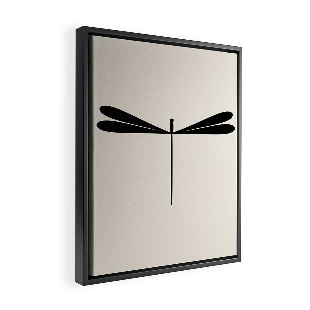 Dragonfly Pattern VIII Neutral Off White Framed Canvas Print Gallery Image 2