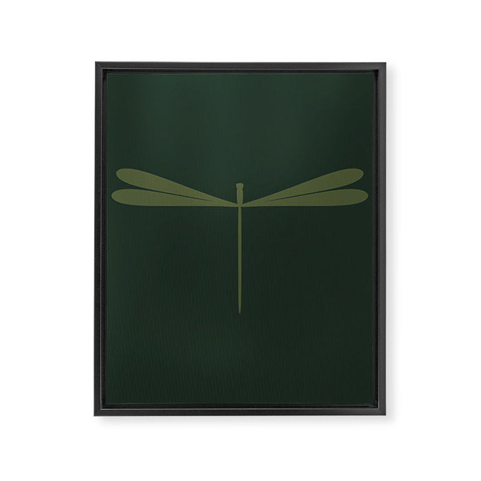 Dragonfly Pattern X Earthy Green Framed Canvas Print Gallery Image 1