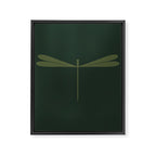 Dragonfly Pattern X Earthy Green Framed Canvas Print Gallery Image 8