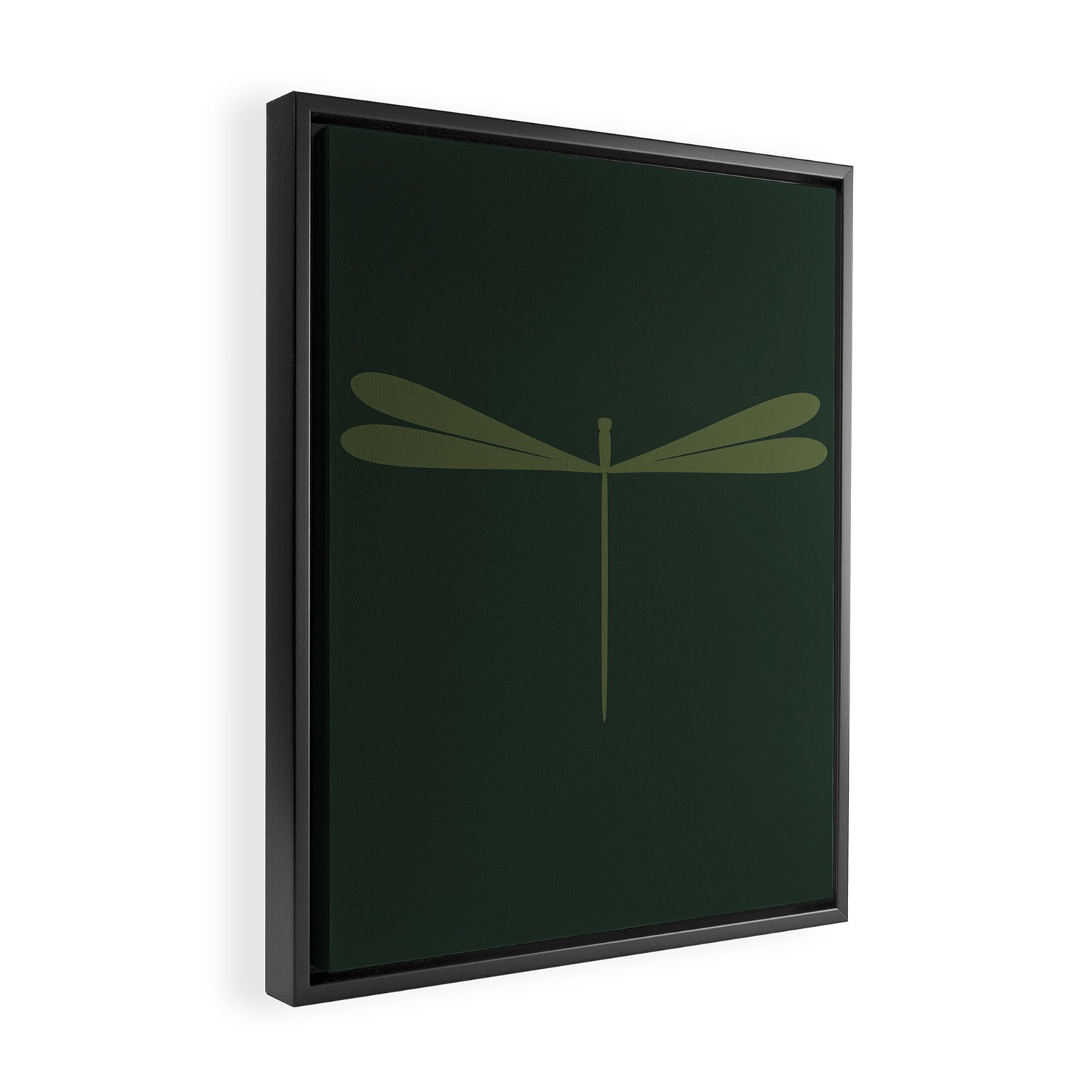 Dragonfly Pattern X Earthy Green Framed Canvas Print Gallery Image 2
