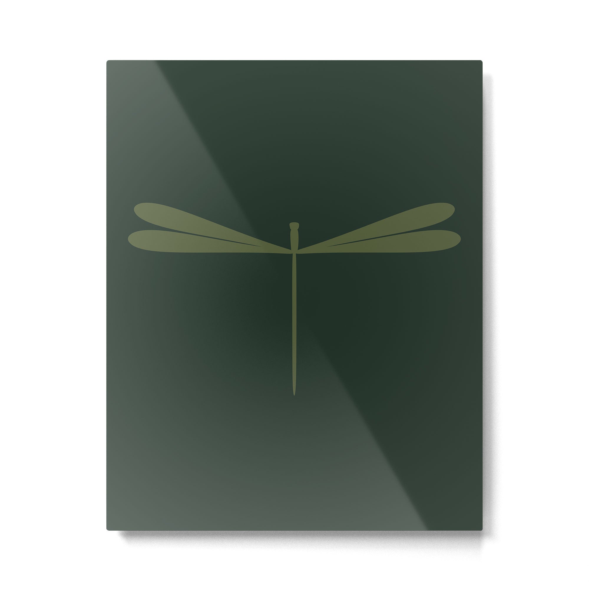 Dragonfly Pattern X Earthy Green Metal Print Gallery Image 6