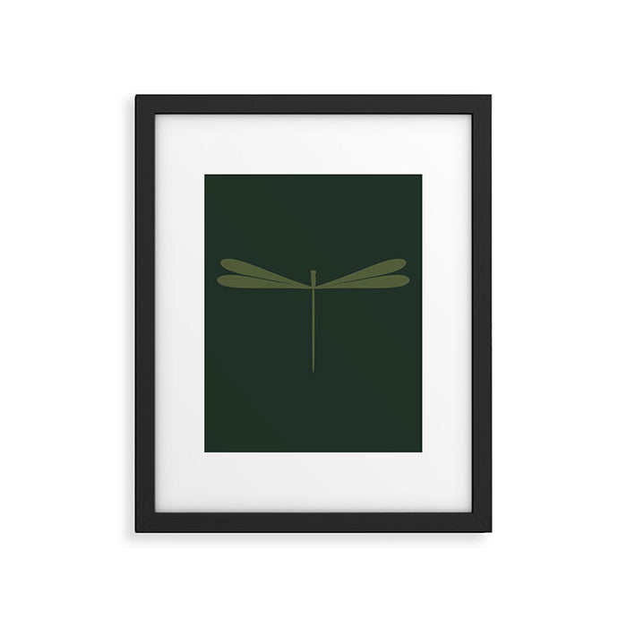 Dragonfly Pattern X Earthy Green Framed Art Print Gallery Image 1