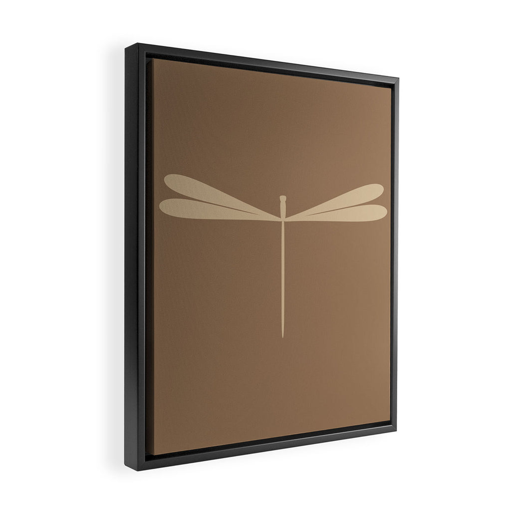 Dragonfly Pattern XI Earthy Beige Framed Canvas Print Gallery Image 2