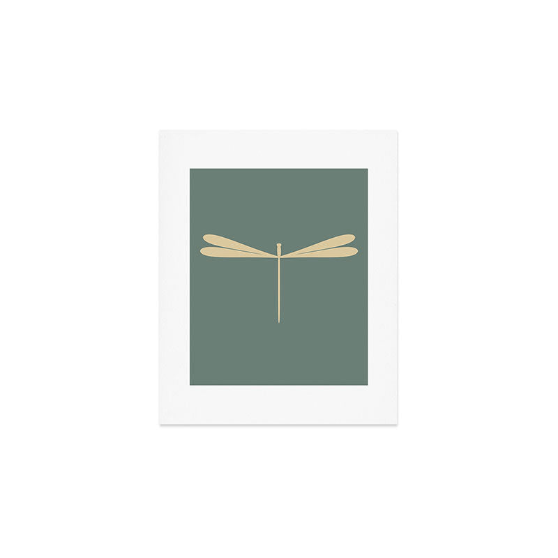 Dragonfly Pattern XII Neutral Green Art Print Gallery Image 1