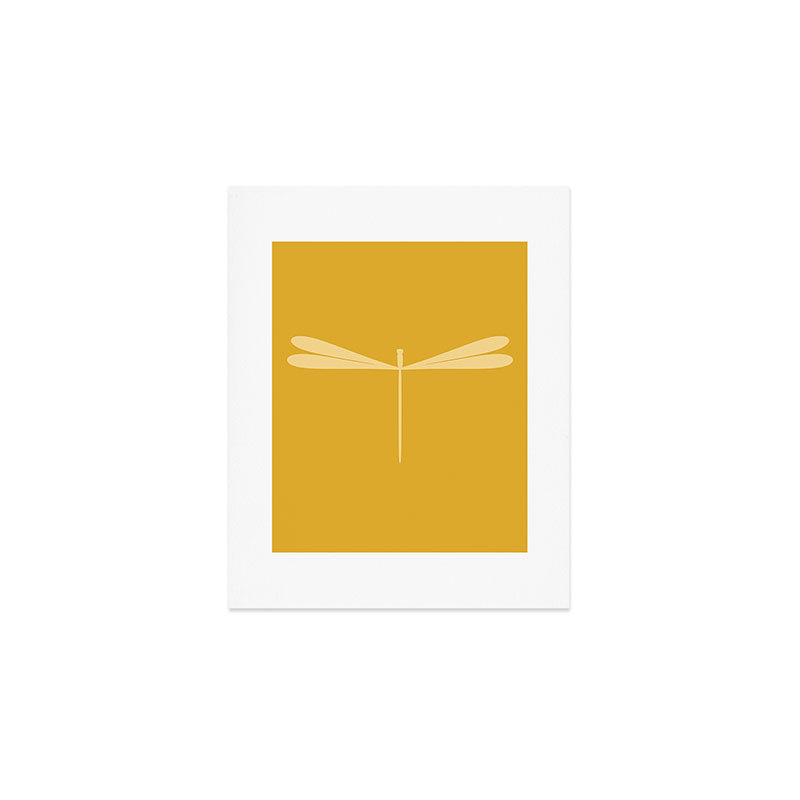 Dragonfly Pattern XIV Golden Yellow Art Print Gallery Image 1