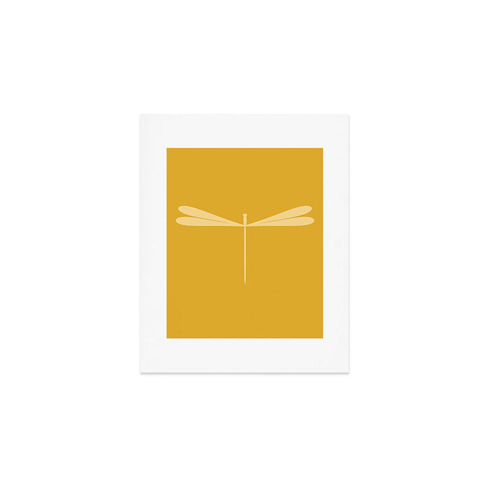 Dragonfly Pattern XIV Golden Yellow Art Print Gallery Image 1