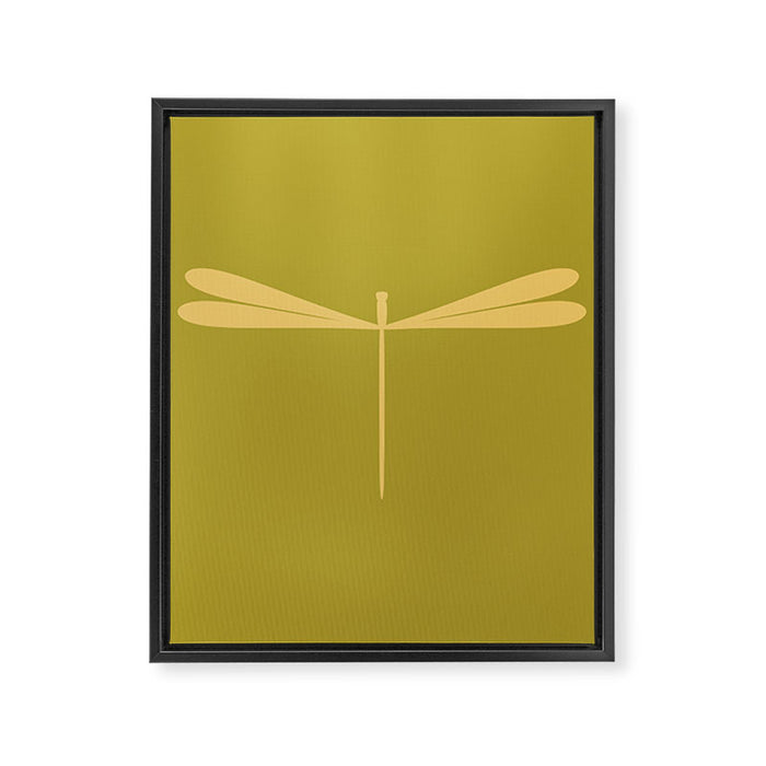 Dragonfly Pattern XV Chartreuse Green Framed Canvas Print Gallery Image 1