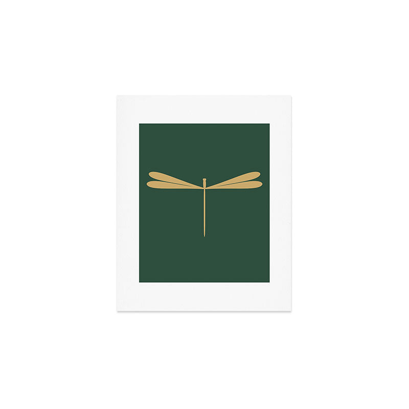 Dragonfly Pattern XVII Kelly Green Art Print Gallery Image 1
