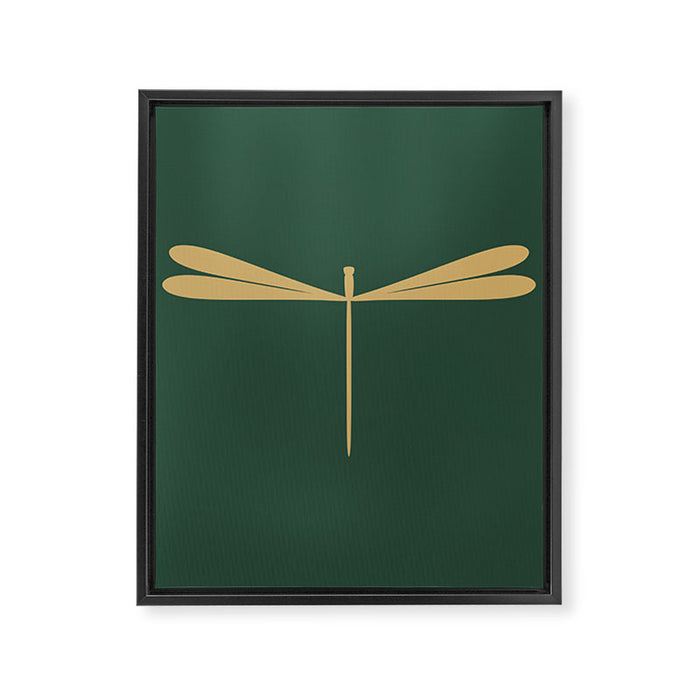 Dragonfly Pattern XVII Kelly Green Framed Canvas Print Gallery Image 1