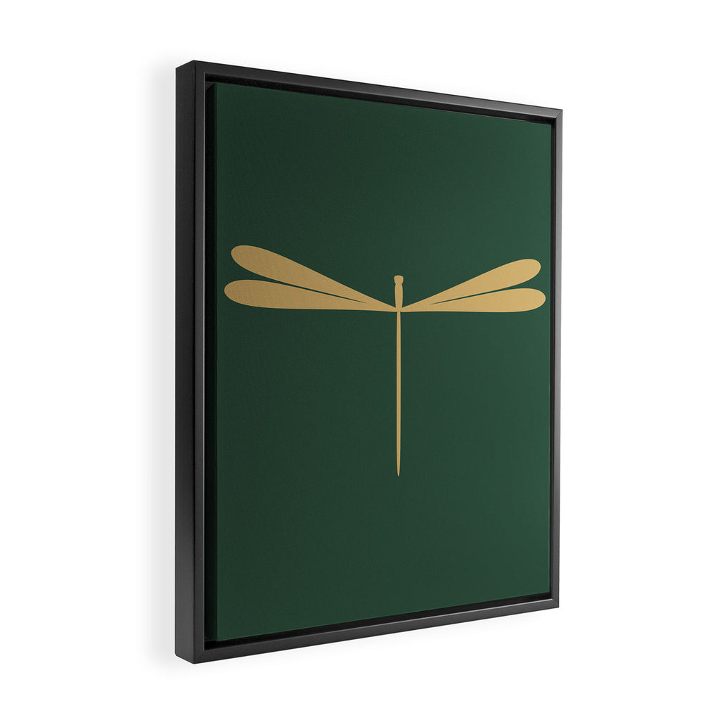 Dragonfly Pattern XVII Kelly Green Framed Canvas Print Gallery Image 2