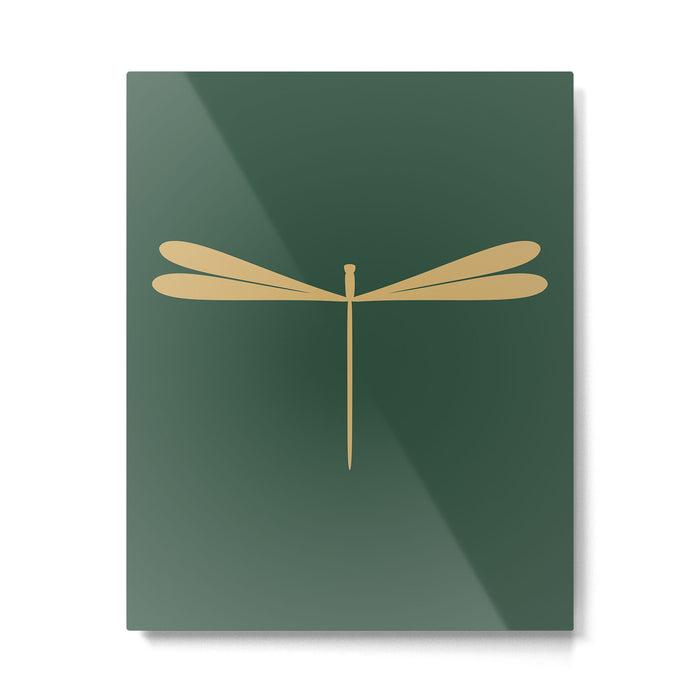 Dragonfly Pattern XVII Kelly Green Metal Print Gallery Image 1