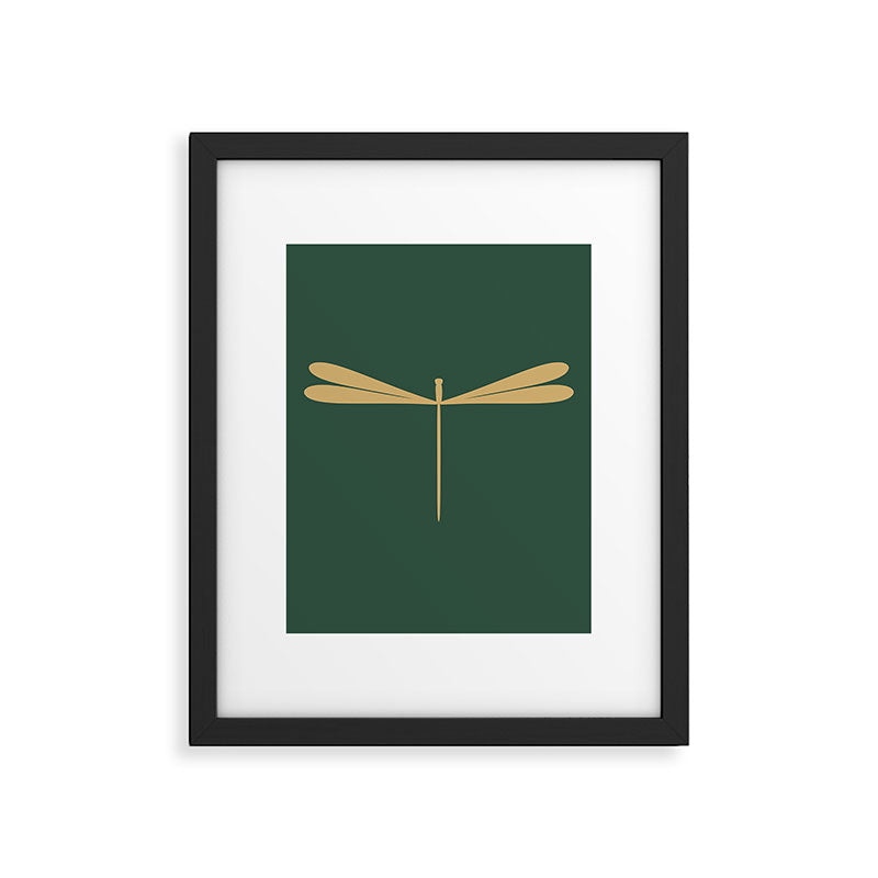 Dragonfly Pattern XVII Kelly Green Framed Art Print Gallery Image 6