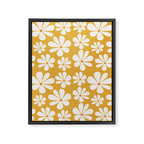 Retro Daisy Pattern - Golden Yellow Framed Canvas Print Gallery Image 8