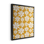 Retro Daisy Pattern - Golden Yellow Framed Canvas Print Gallery Image 2