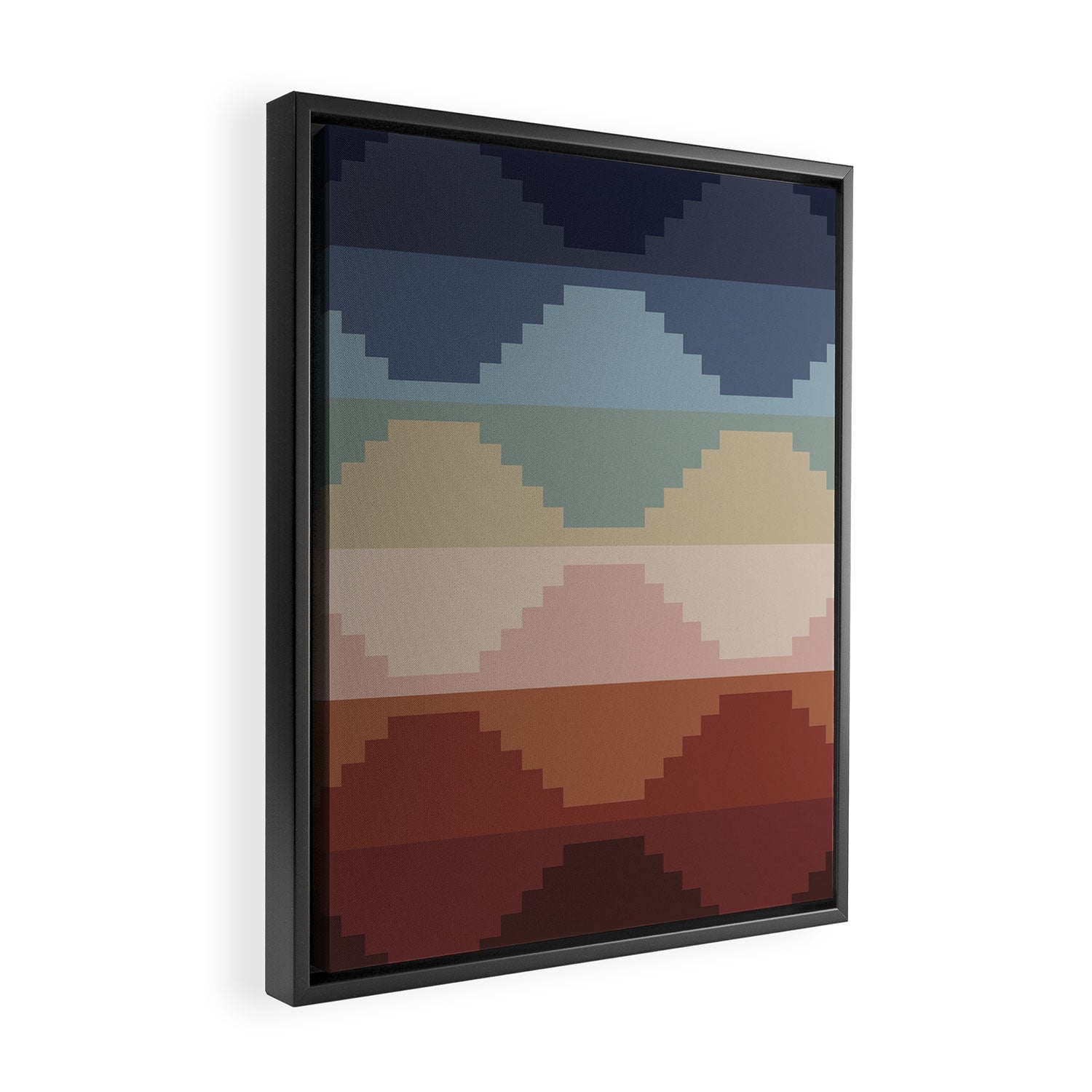 Geometric Aztec Pyramid Pattern III Framed Canvas Print Gallery Image 2