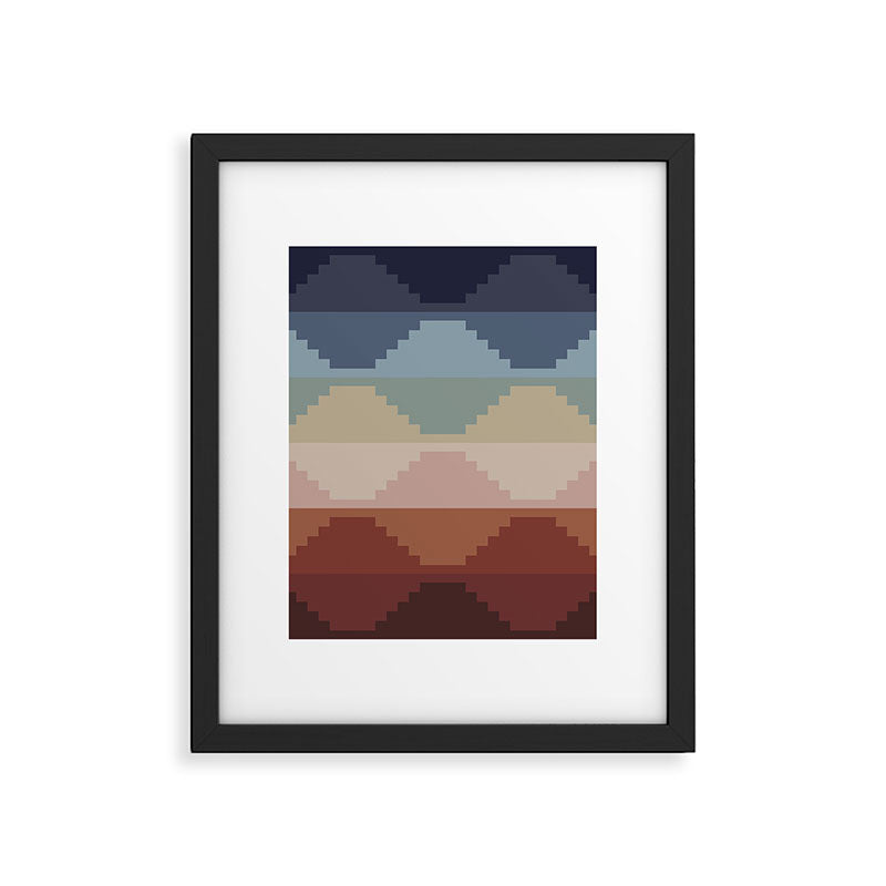 Geometric Aztec Pyramid Pattern III Framed Art Print Gallery Image 6