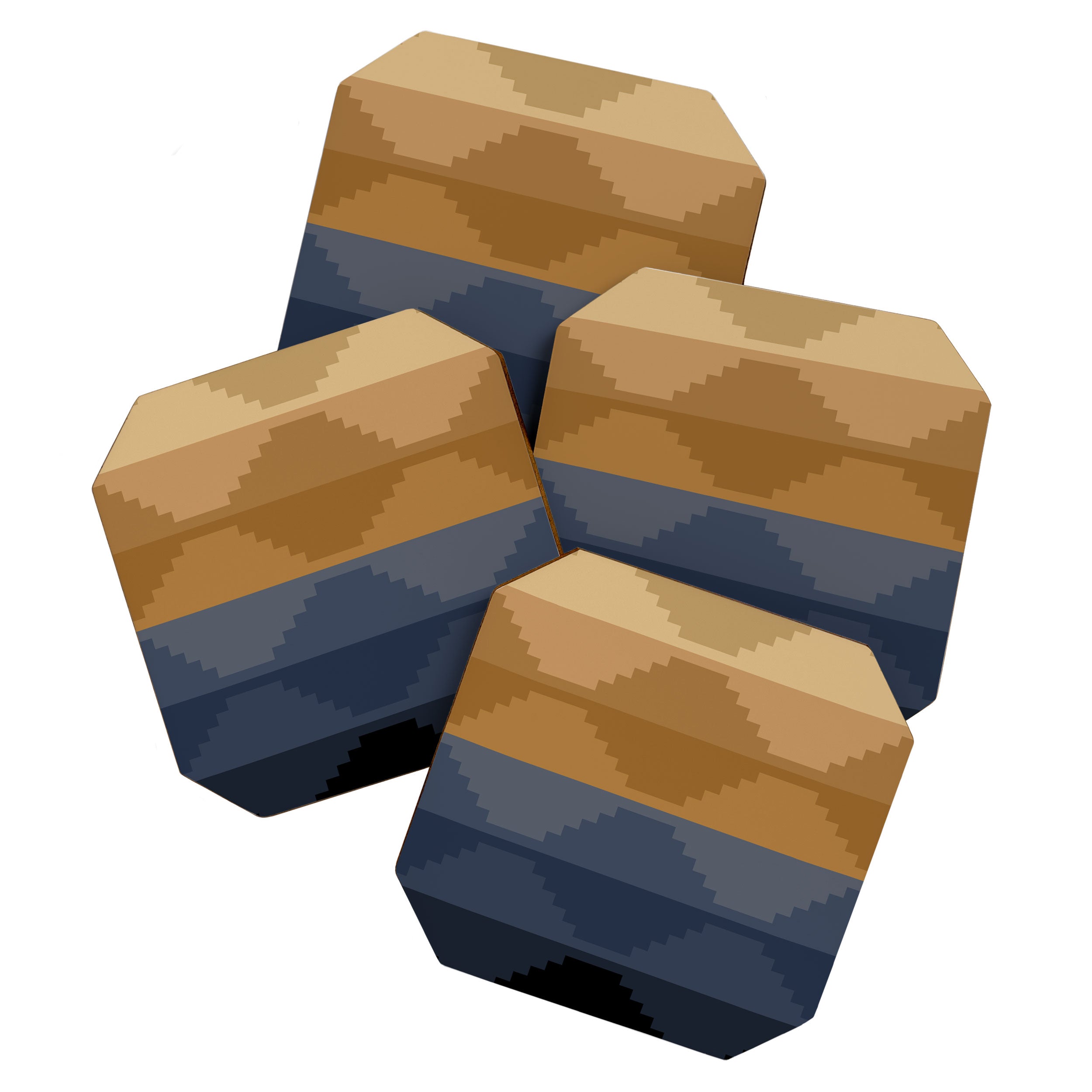 Geometric Aztec Pyramid Pattern X Coaster Gallery Image 1