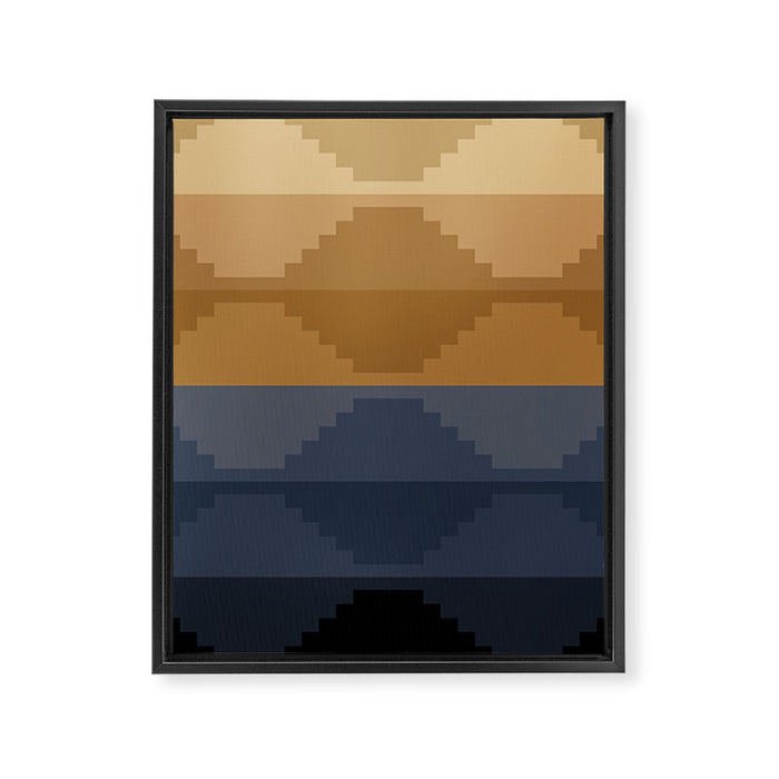 Geometric Aztec Pyramid Pattern X Framed Canvas Print Gallery Image 1