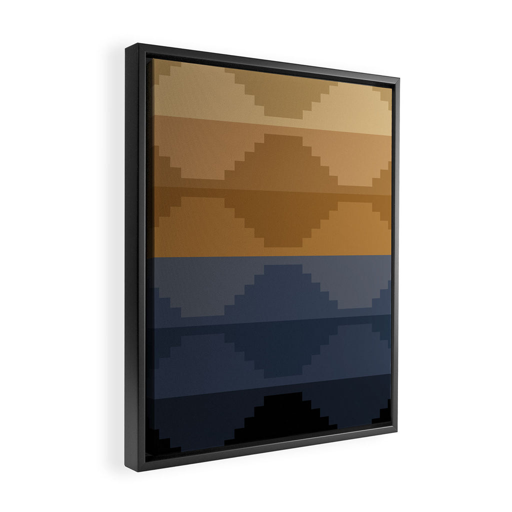 Geometric Aztec Pyramid Pattern X Framed Canvas Print Gallery Image 2