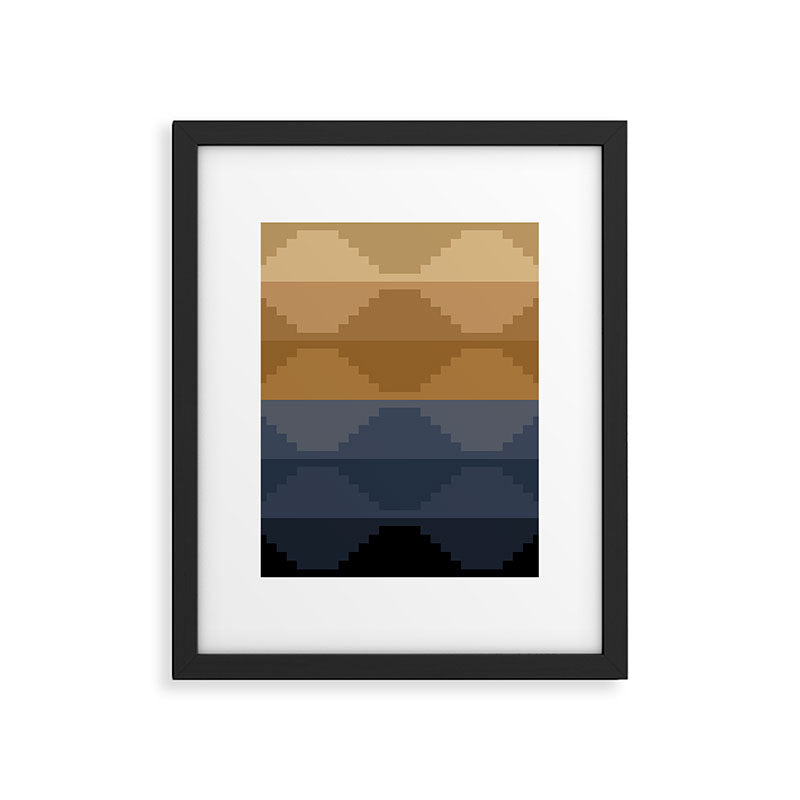 Geometric Aztec Pyramid Pattern X Framed Art Print Gallery Image 6