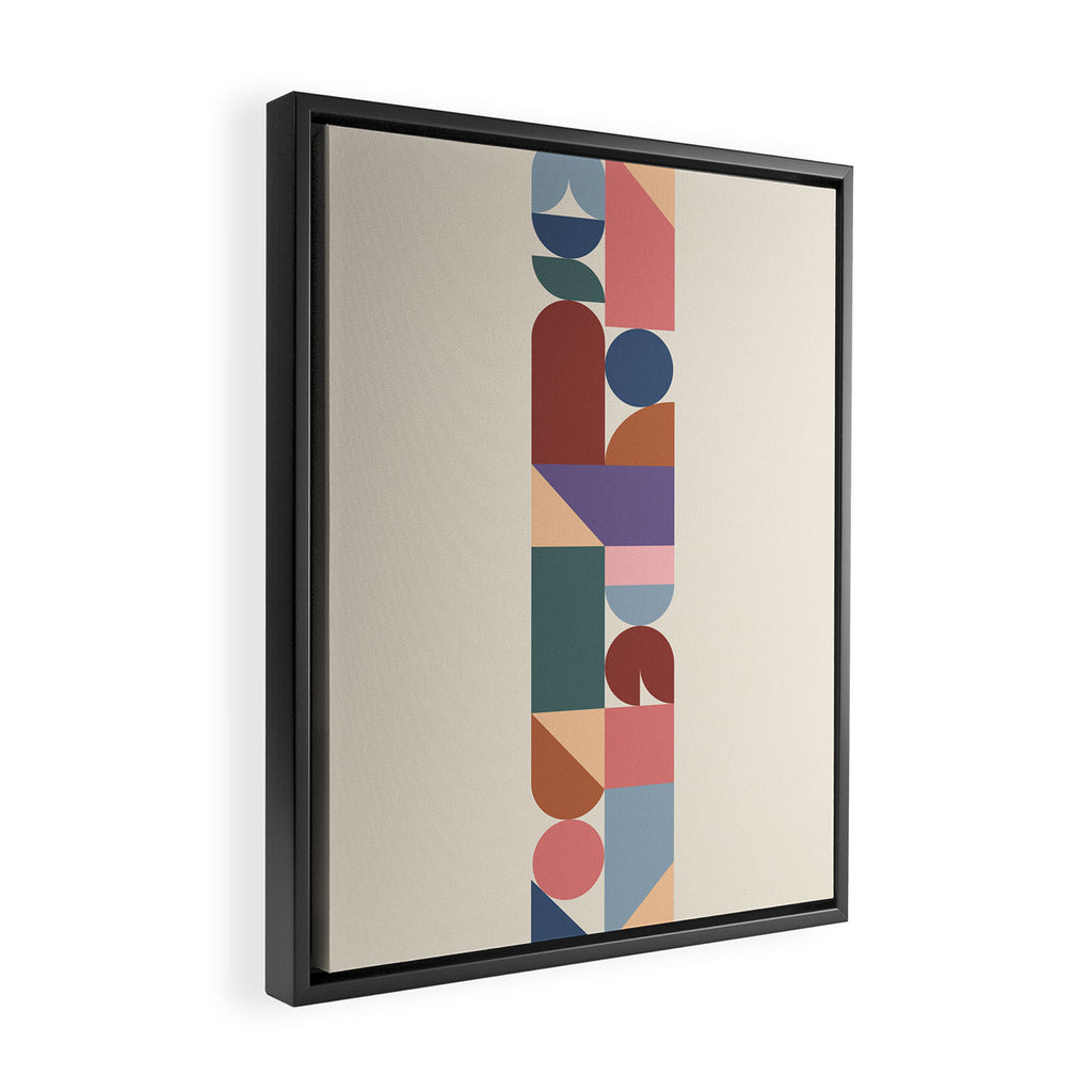 Geometric Balance Multicolor Framed Canvas Print Gallery Image 2
