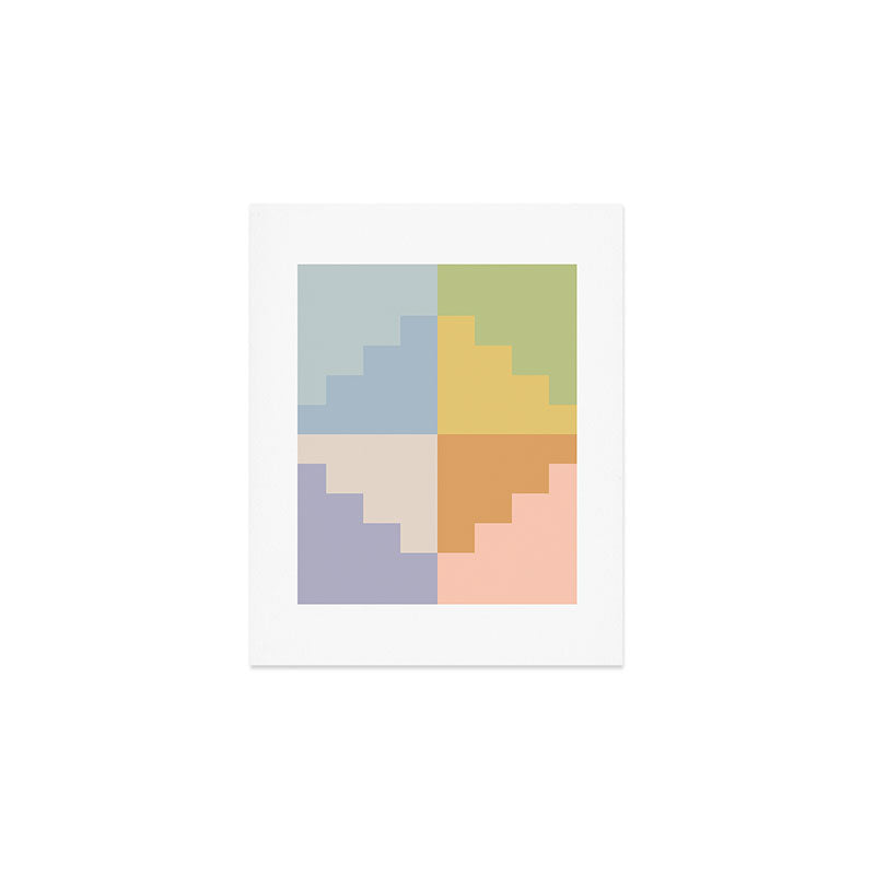 Geometric Color Block V Art Print Gallery Image 1