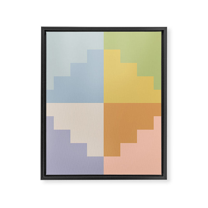Geometric Color Block V Framed Canvas Print Gallery Image 8