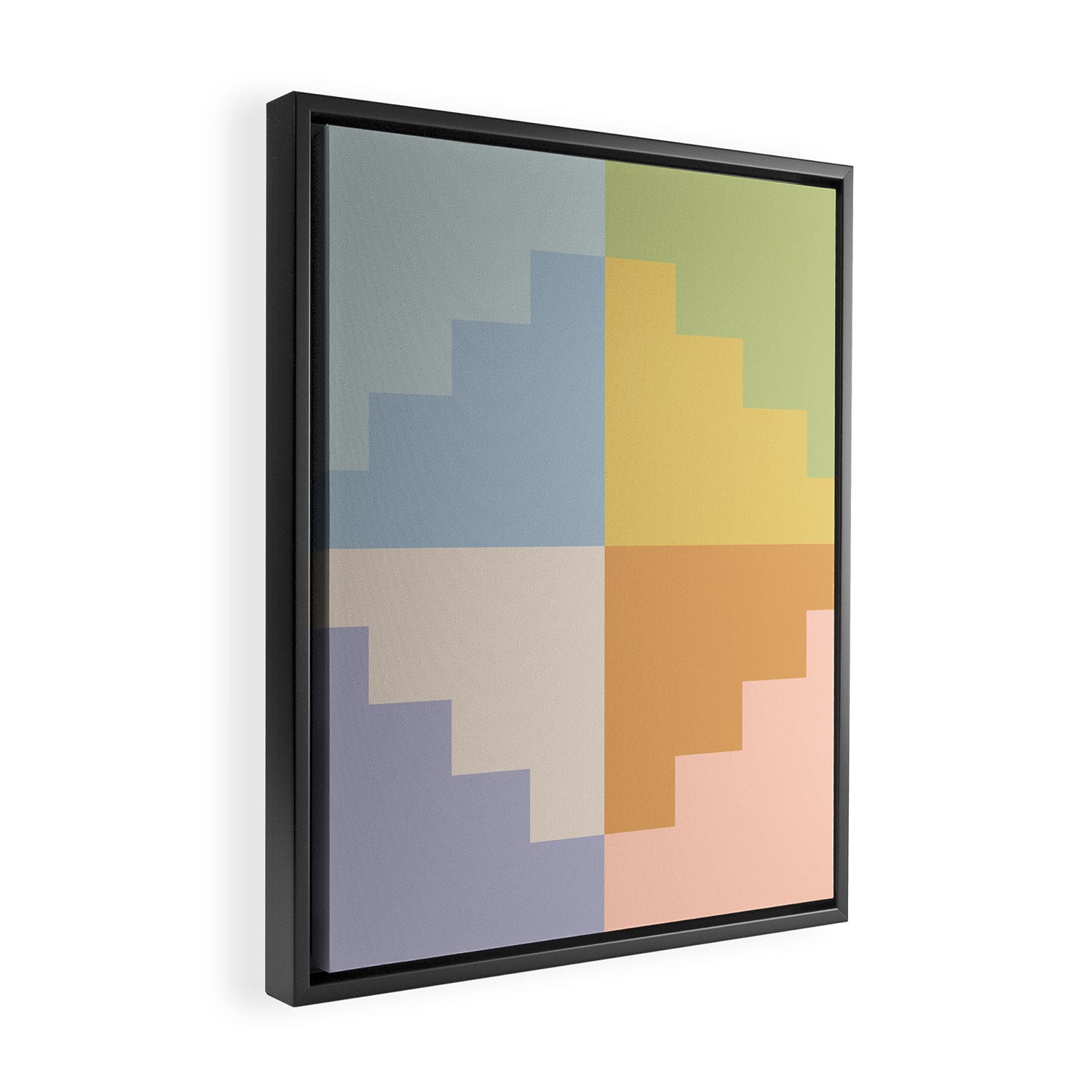 Geometric Color Block V Framed Canvas Print Gallery Image 2