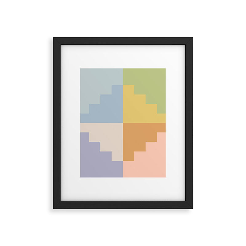 Geometric Color Block V Framed Art Print Gallery Image 6