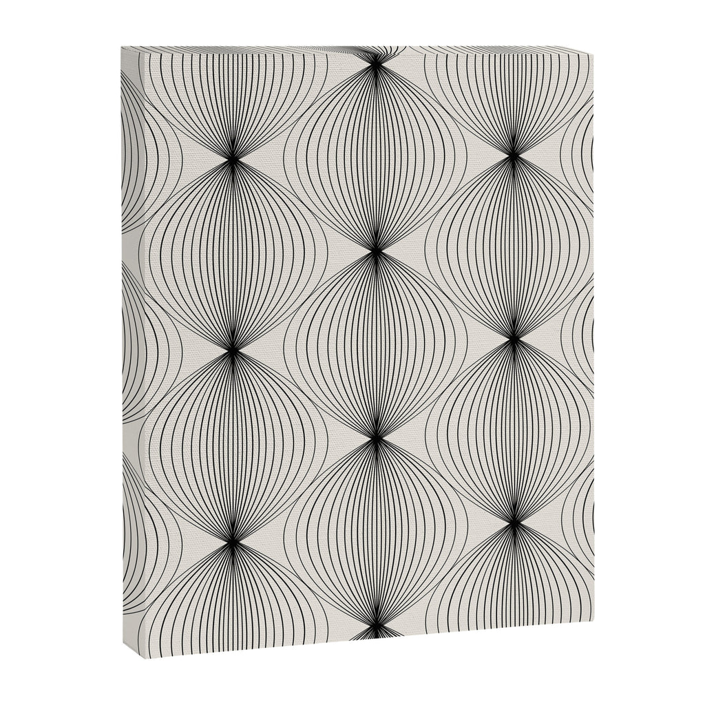 Geometric Orb Pattern - Black and White Canvas Print Gallery Image 8