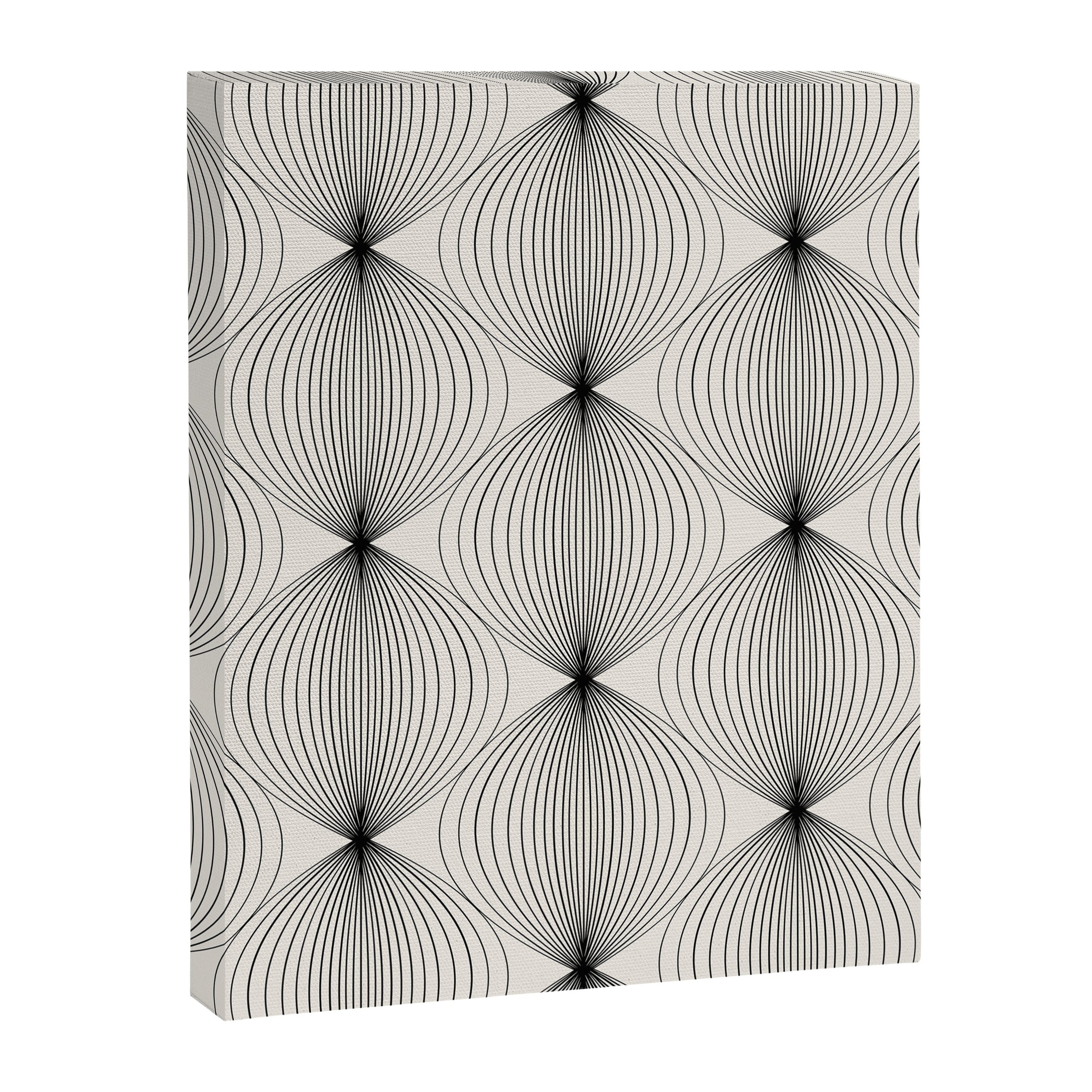 Geometric Orb Pattern - Black and White Canvas Print Gallery Image 8