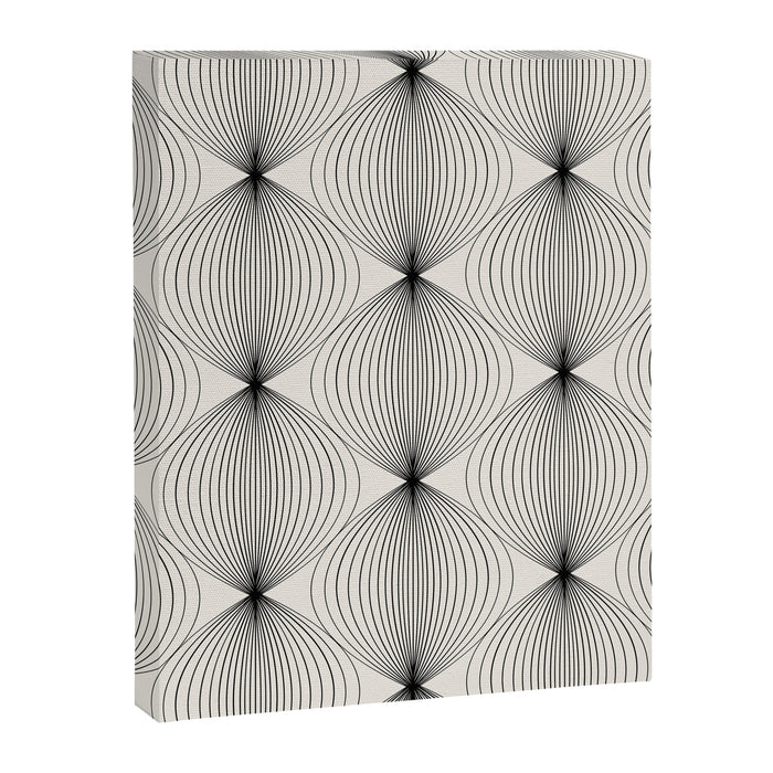 Geometric Orb Pattern - Black and White Canvas Print Gallery Image 1