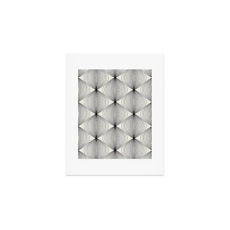 Geometric Orb Pattern - Black and White Art Print Gallery Image 1