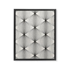 Geometric Orb Pattern - Black and White Framed Canvas Print Gallery Image 8