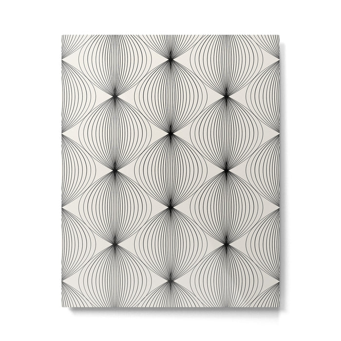 Geometric Orb Pattern - Black and White Metal Print Gallery Image 1