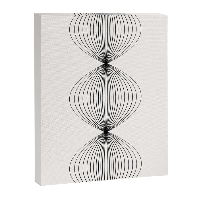 Geometric Orb Shapes - Black and White Canvas Print Gallery Image 1