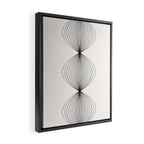 Geometric Orb Shapes - Black and White Framed Canvas Print Gallery Image 2