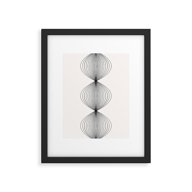 Geometric Orb Shapes - Black and White Framed Art Print Gallery Image 5