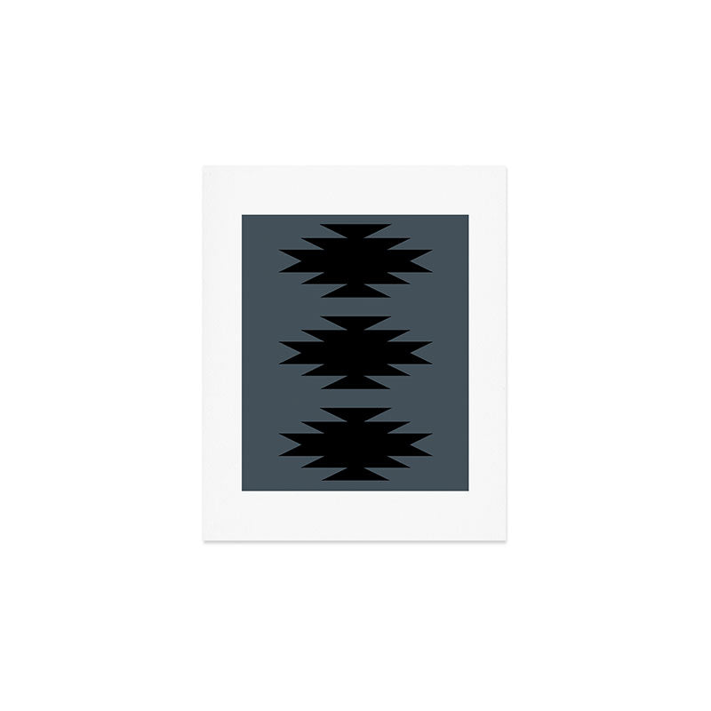 Geometric Southwestern Minimalism - Neutral Blue Art Print Gallery Image 1