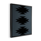 Geometric Southwestern Minimalism - Neutral Blue Framed Canvas Print Gallery Image 2