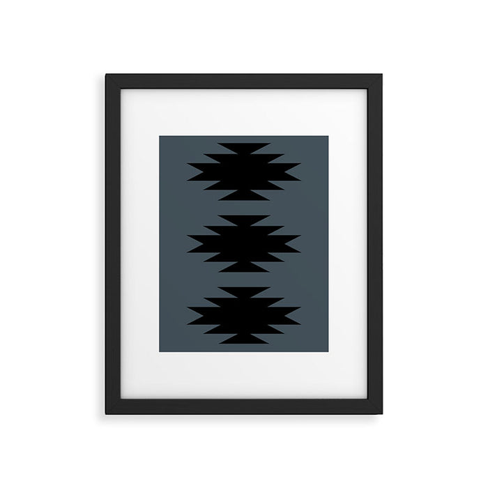 Geometric Southwestern Minimalism - Neutral Blue Framed Art Print Gallery Image 1